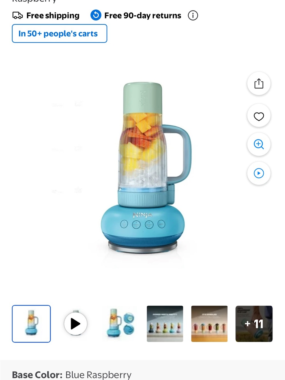 Ninja Personal Blender - Aqua Blue with Mint Lid
